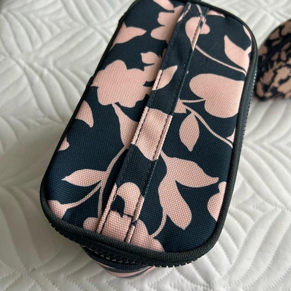 Kate Spade Black and Pink Floral Cosmetic Bags - Picture 2 of 6